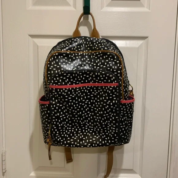 Fossil | Bags | Fossil Black And White Polka Dot Backpack  display picture 1